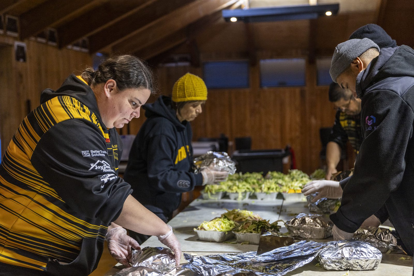 community prepping meals